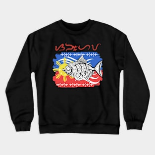 Tribal line Art Fish / Baybayin word Sanghaya (Dignity) Crewneck Sweatshirt